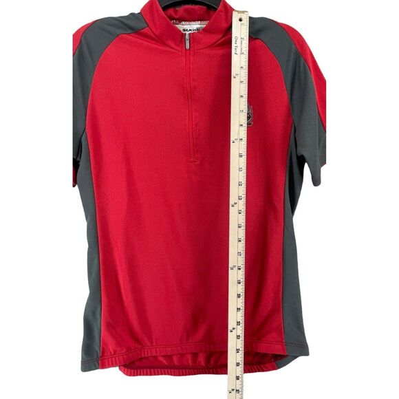 Sugoi Cycling Shirt Mens M Red Gray Technifine Mesh Half Zip Pullover Pockets - Picture 7 of 11